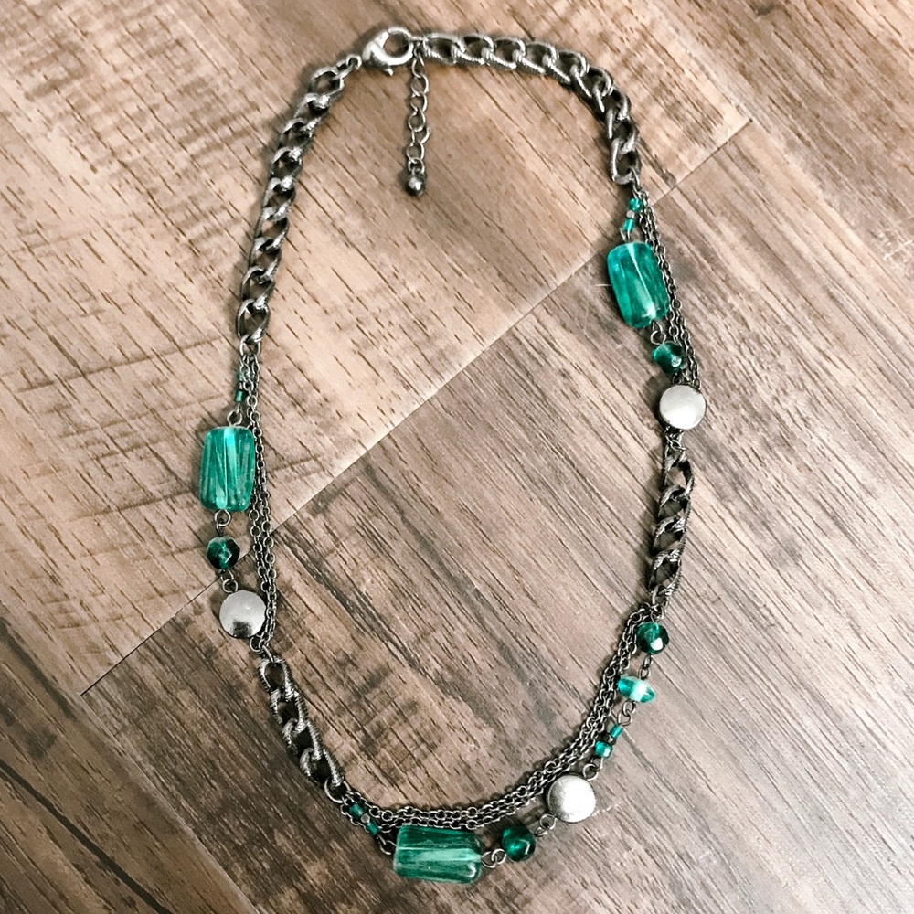 ✨Green + Gunmetal Necklace